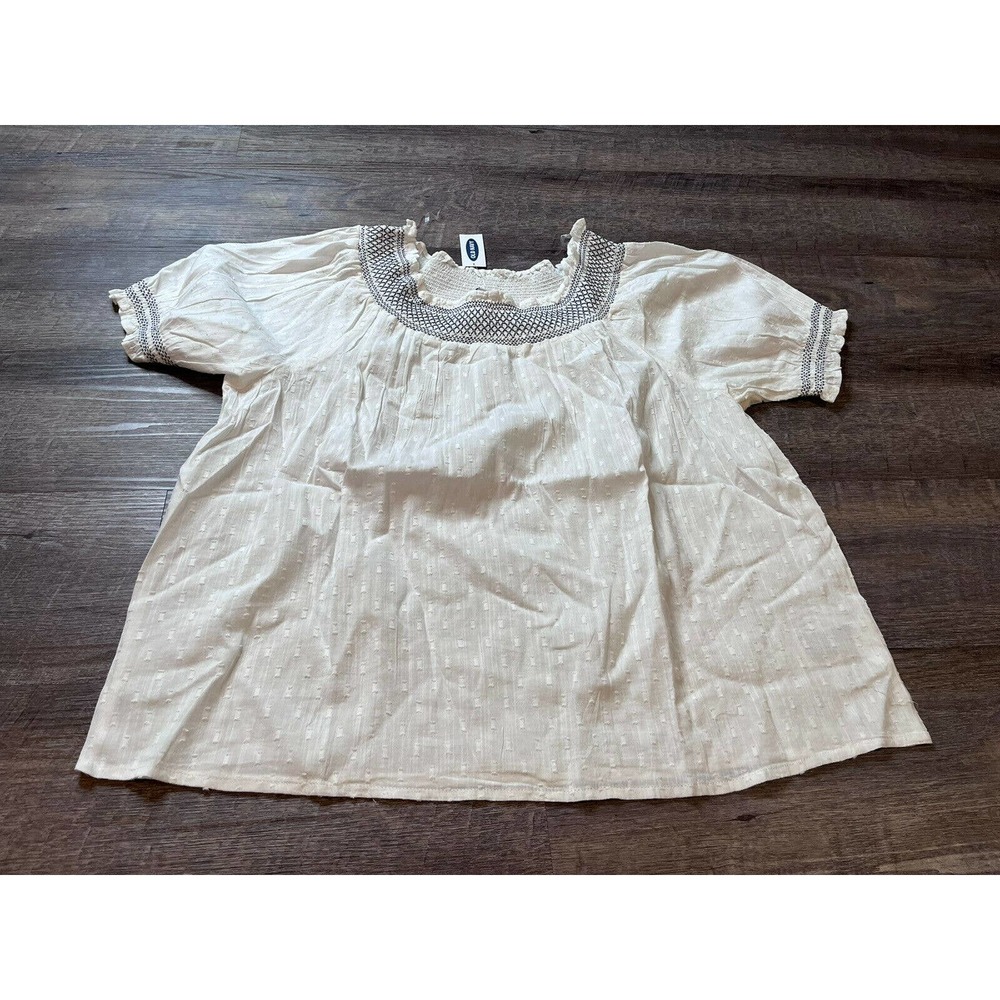 Old Navy Womens Top Size Large White Shortsleeve N5